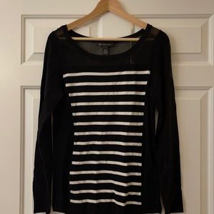 INC Black & White Striped Sweater